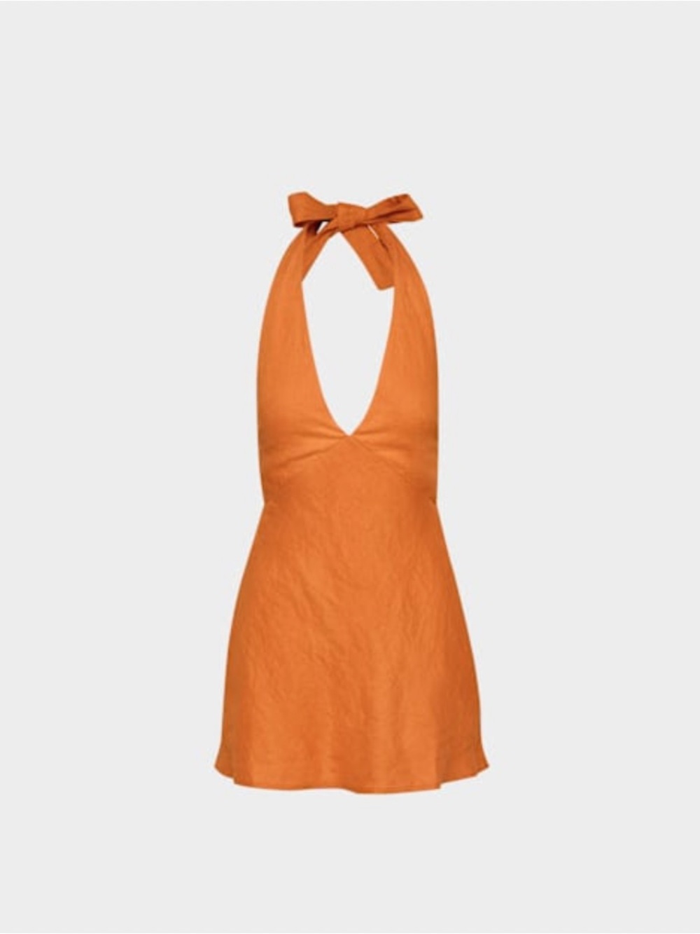Aritzia Ten Nightscape Linen Halter Micro Dress